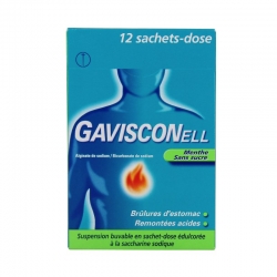Gavisconell menthe sans sucre suspension buvable 12 sachets-dose