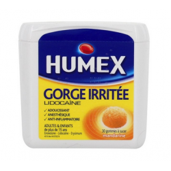 HUMEX GORGE IRRITEE LIDOCAINE gomme orale