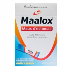 Maalox maux d'estomac suspension buvable 20 sachets-doses au citron