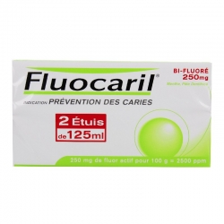 Fluocaril bifluore 250mg menthe pâte dentifrice 2 tubes de 125ml