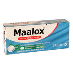 Maalox maux d'estomac 40 comprimés à croquer