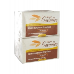 Rogé Cavaillès Savon Surgras Extra-Doux Lait et Miel Lot de 3x250g + 1 Gratuit