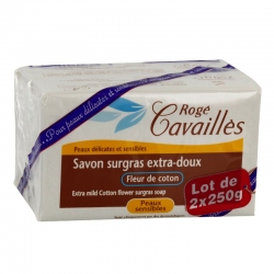 Rogé cavailles savon surgras extra doux fleur de coton 2 x 250g