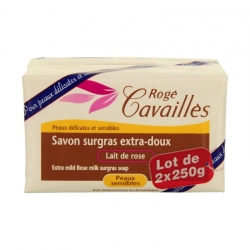 Rogé cavailles savon surgras extra doux lait de rose 2 x 250g