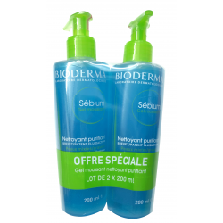 Bioderma sébium gel moussant purifiant 2 x 200ml