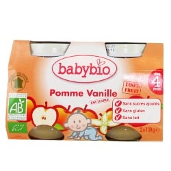 Babybio pomme vanille 2x130g