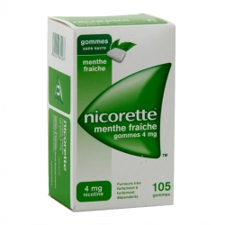 Nicorette menthe fraiche 4mg sans sucre 30 gommes à mâcher