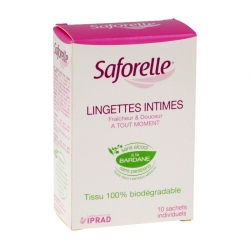 Saforelle muqueuses et peaux sensibles 10 lingettes