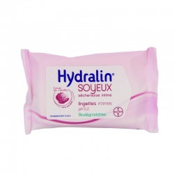 Hydralin soyeux sécheresse lingettes intimes 10 lingettes